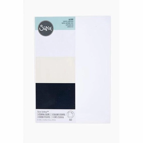 Sizzix Smooth Cardstock Pack - 60 Sheet 8 1/4" X 11 3/4" Black/White/Ivory metal resin