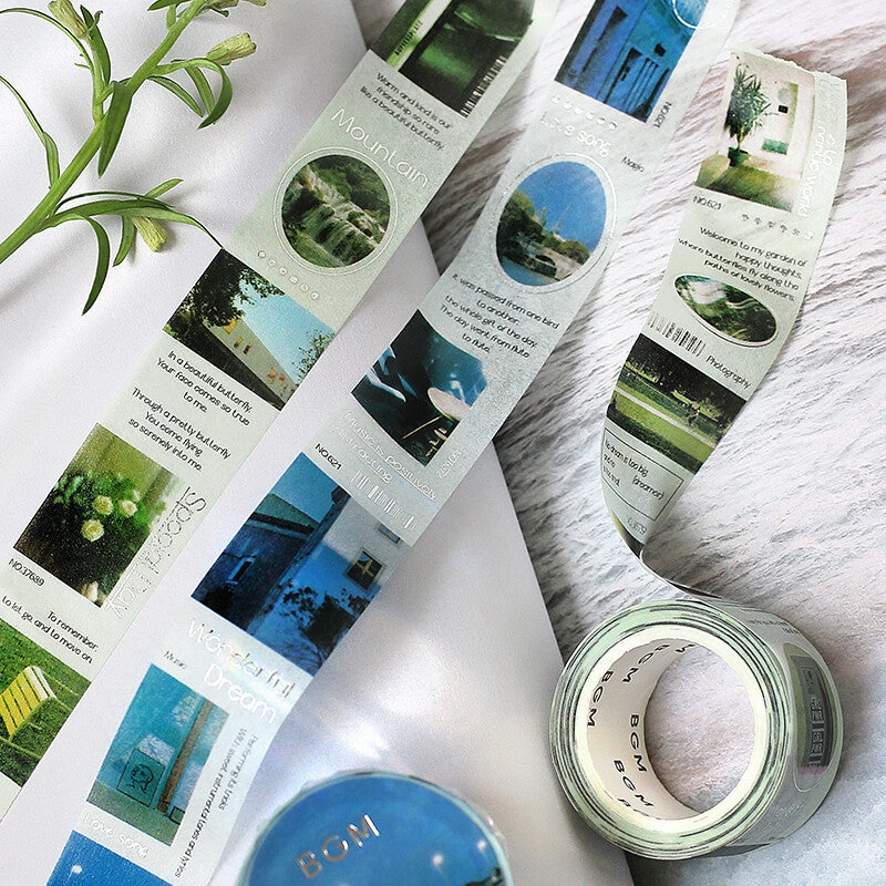 top thin Color City Blue Washi Tape