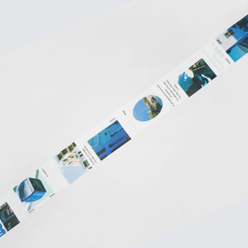 narrow neutral Color City Blue Washi Tape