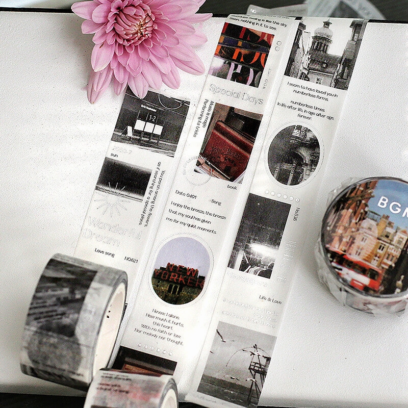 paper retractable Color City Red Washi Tape