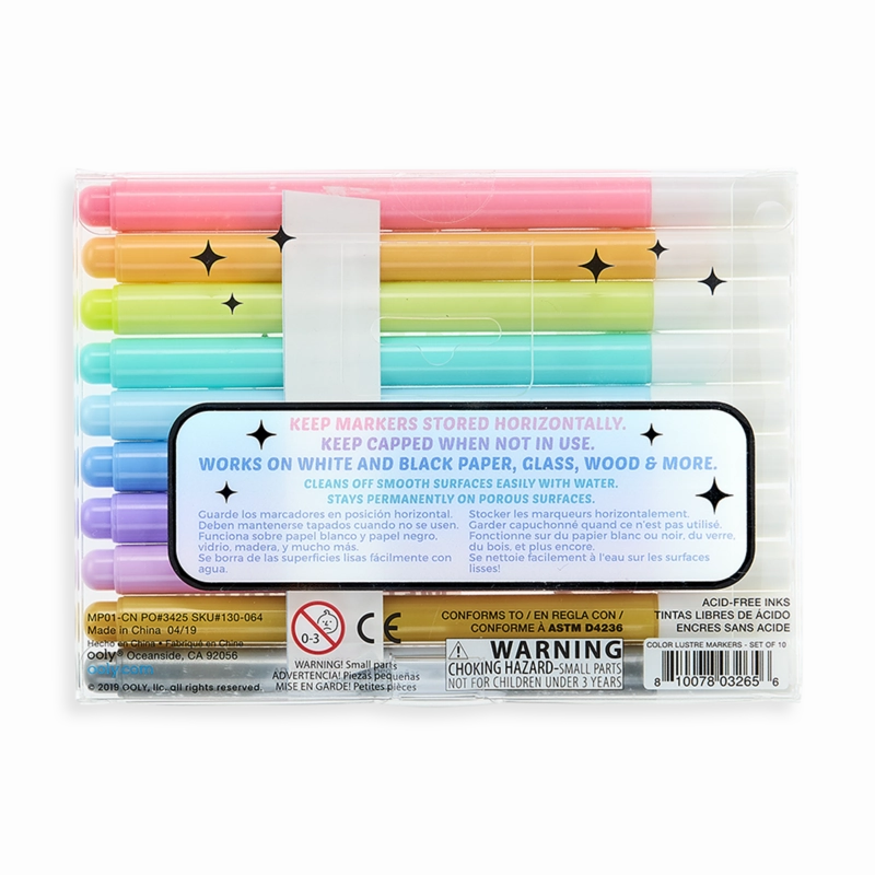 Color Lustre - 10 Metallic Color Brush Markers