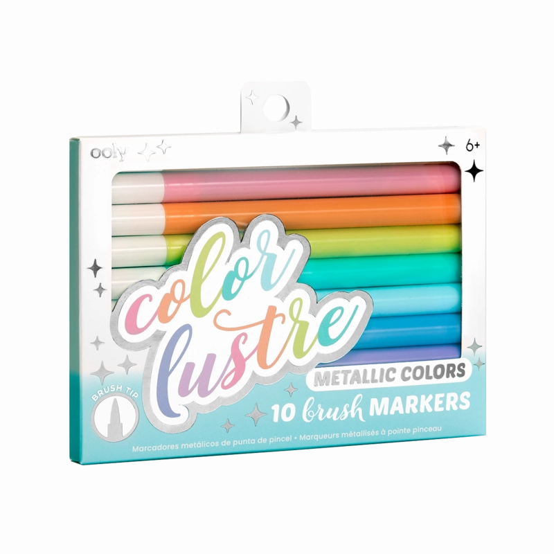 Color Lustre - 10 Metallic Color Brush Markers