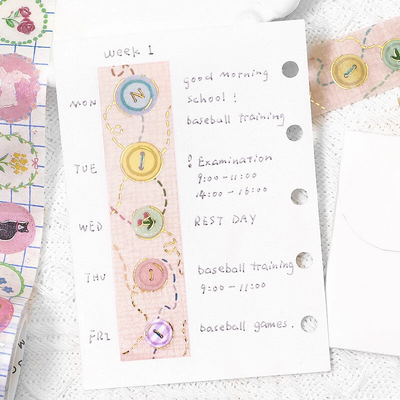 colorful Colored Button Washi Tape Lol
