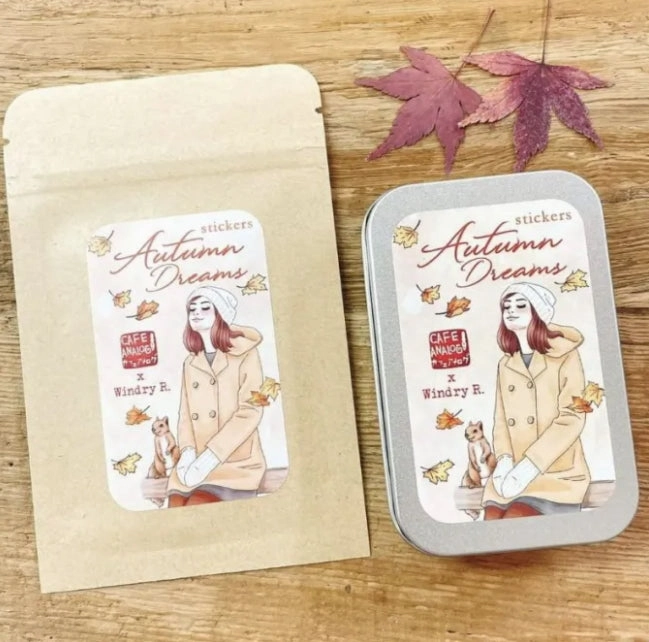 muted Cafe Analog X Windry R - Autumn Dreams Girls Stickers In Tin