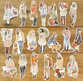 Cafe Analog X Windry R - Autumn Dreams Girls Stickers In Tin retro