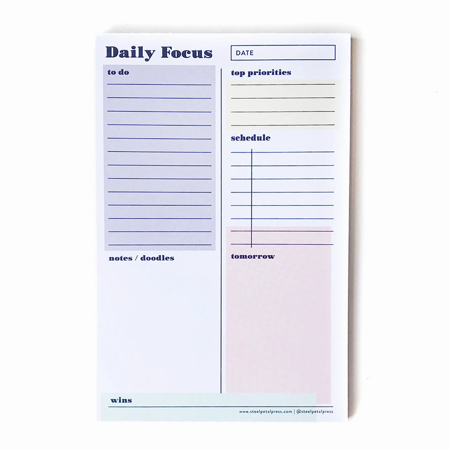 muted mini Daily Focus Planner Notepad