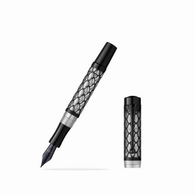 resin Laban Flora Black Fountain Pen
