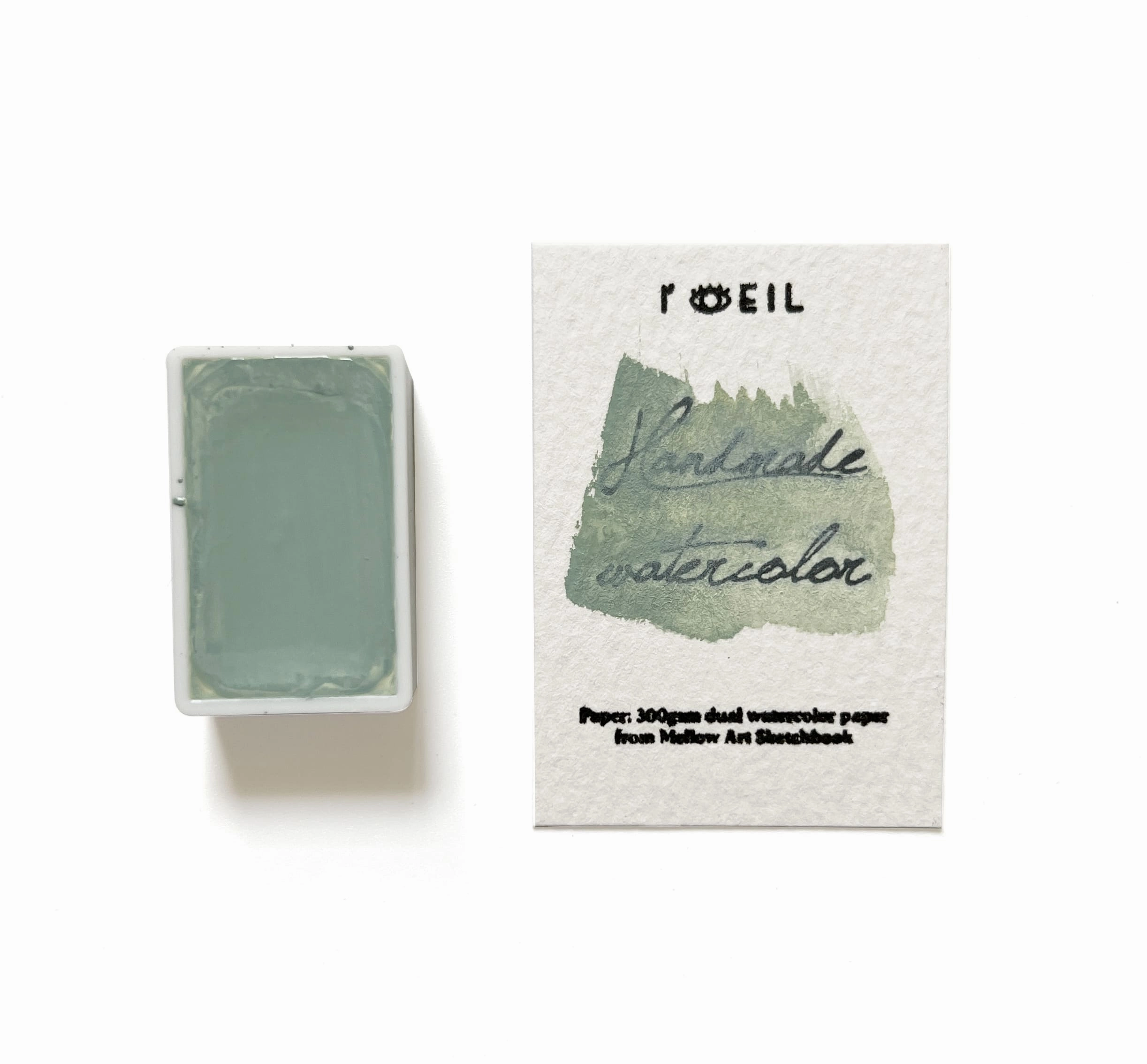 shiny colorful Layered Green - Artist Grade Handmade Honey Based Watercolor Paint Full Pan 3.2Ml