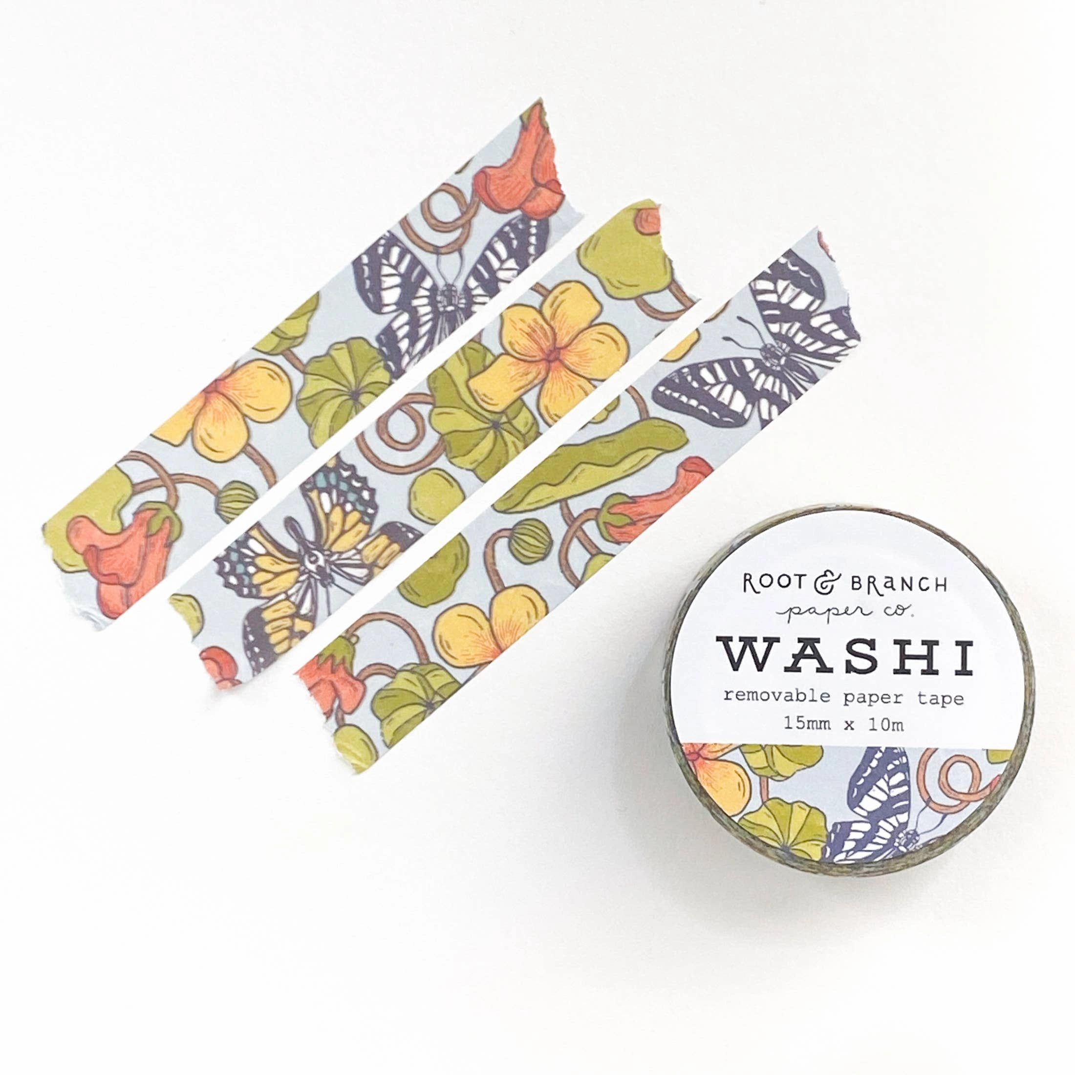 leather tiny Nasturtium Garden   Swallowtail Butterfly Washi Tape