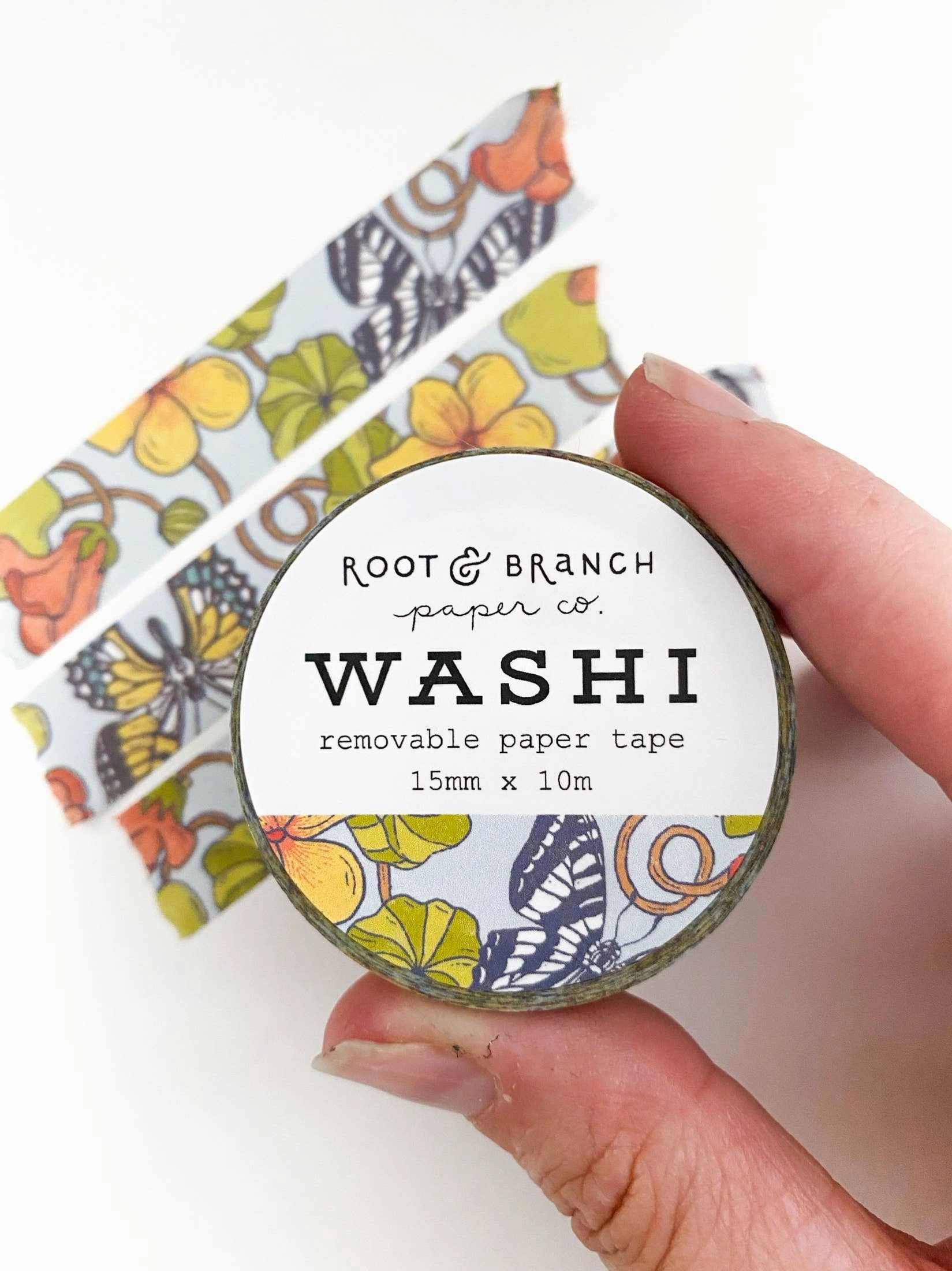 Nasturtium Garden   Swallowtail Butterfly Washi Tape gift minimalist