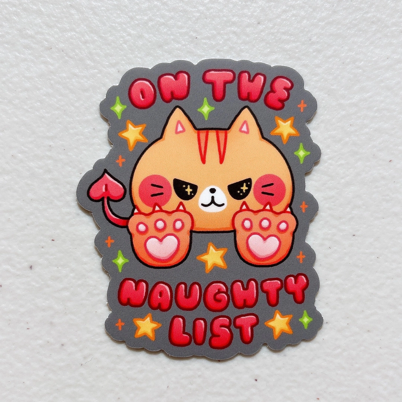 bamboo Stickyriceco Vinyl Sticker - On The Naughty List Kitty