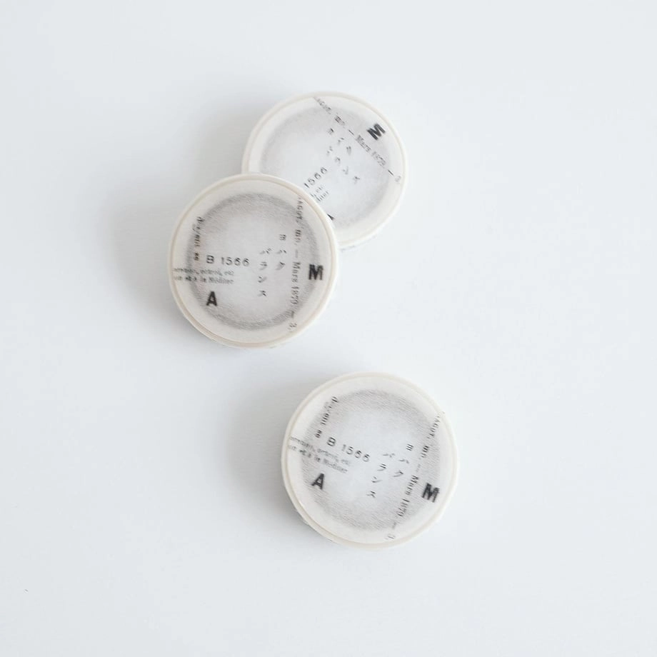 Yohaku Slim Washi Tape - Balance round top