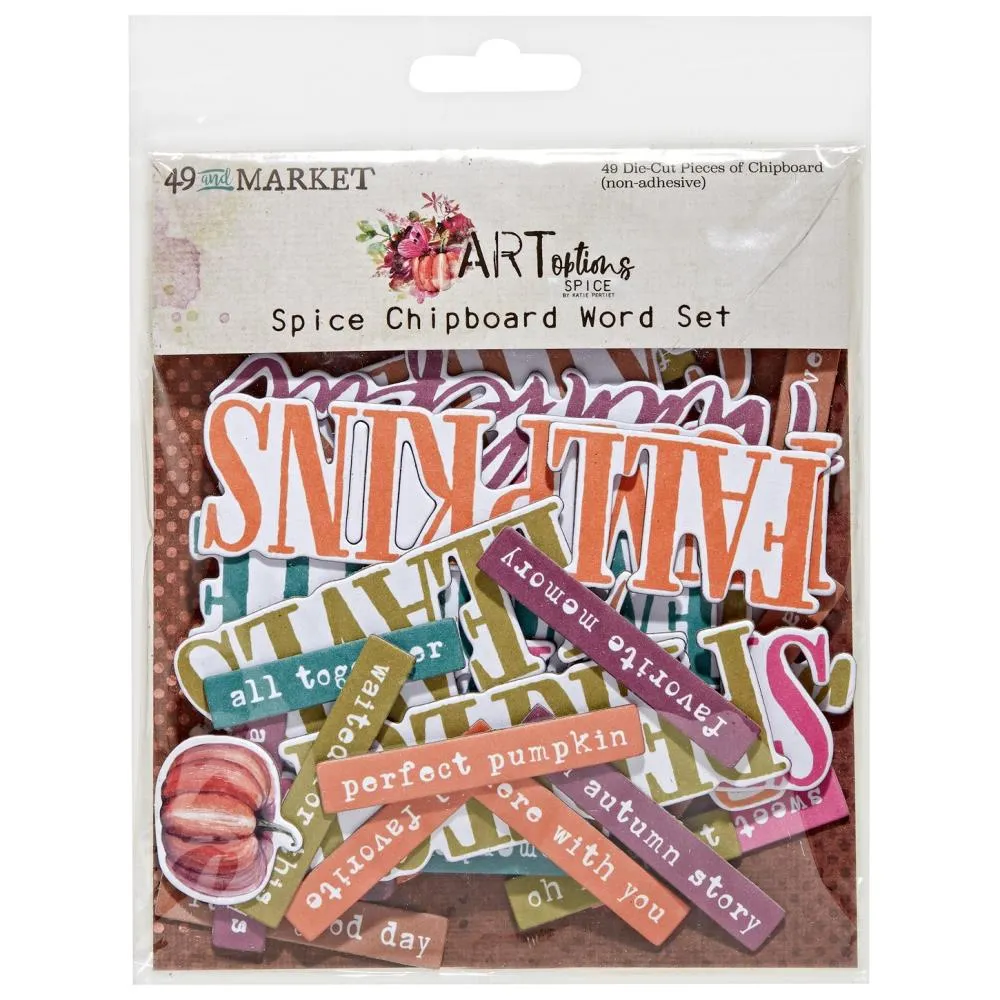 muted kit 49 And Market - Art Options- Spice Chipboard  Word Set