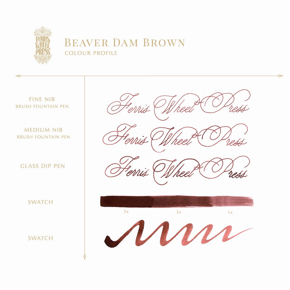 wooden 38Ml Beaver Dam Brown Ink