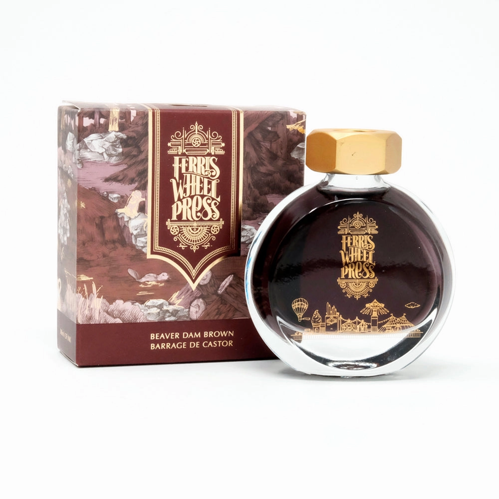 38Ml Beaver Dam Brown Ink glass