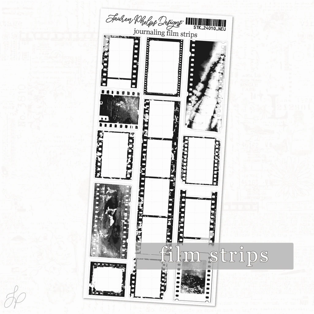handy rugged Lpd Journaling Film Strips | Classically Chic Basics Sticker Sheet