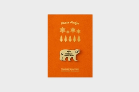 slim paper Traveler'S Factory Partner Shop Brass Bear Badge