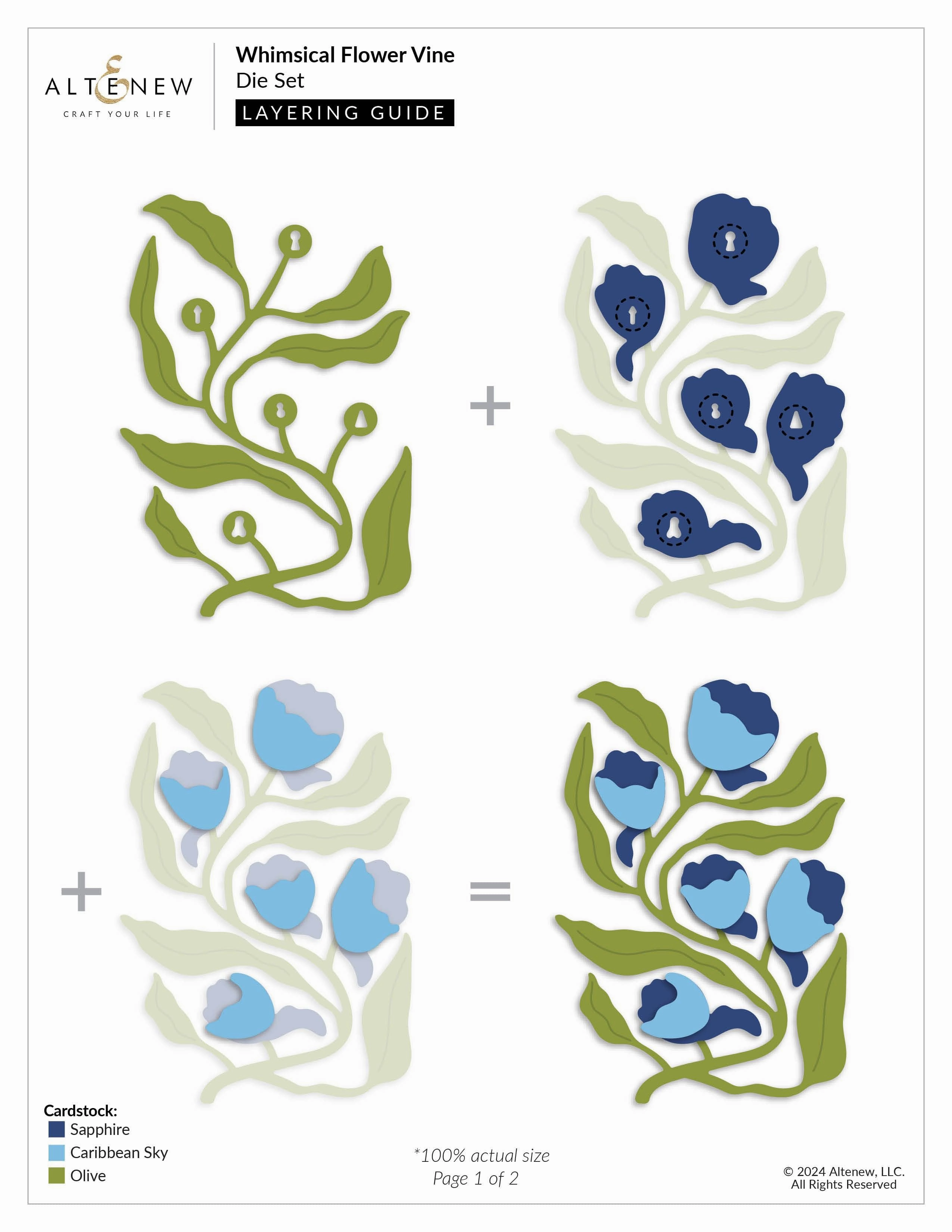 large Whimsical Flower Vine Die Set