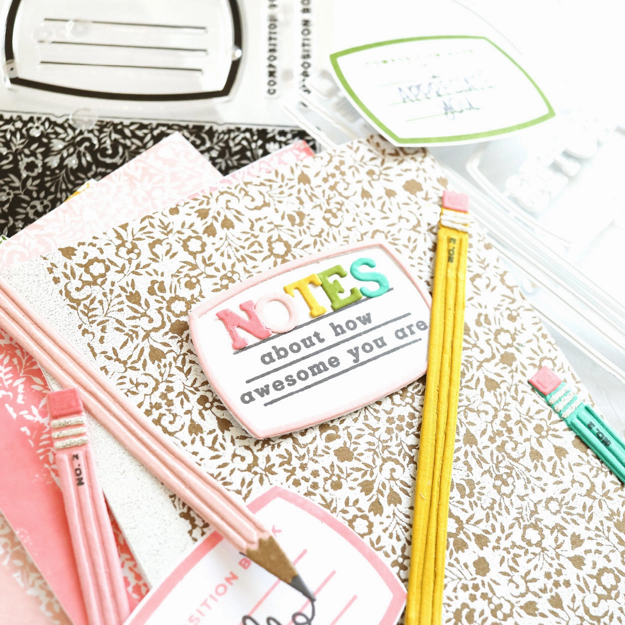 square ergonomic Composition Stamp Set