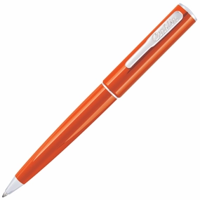 leather Conklin Coronet Orange Ballpoint Pen