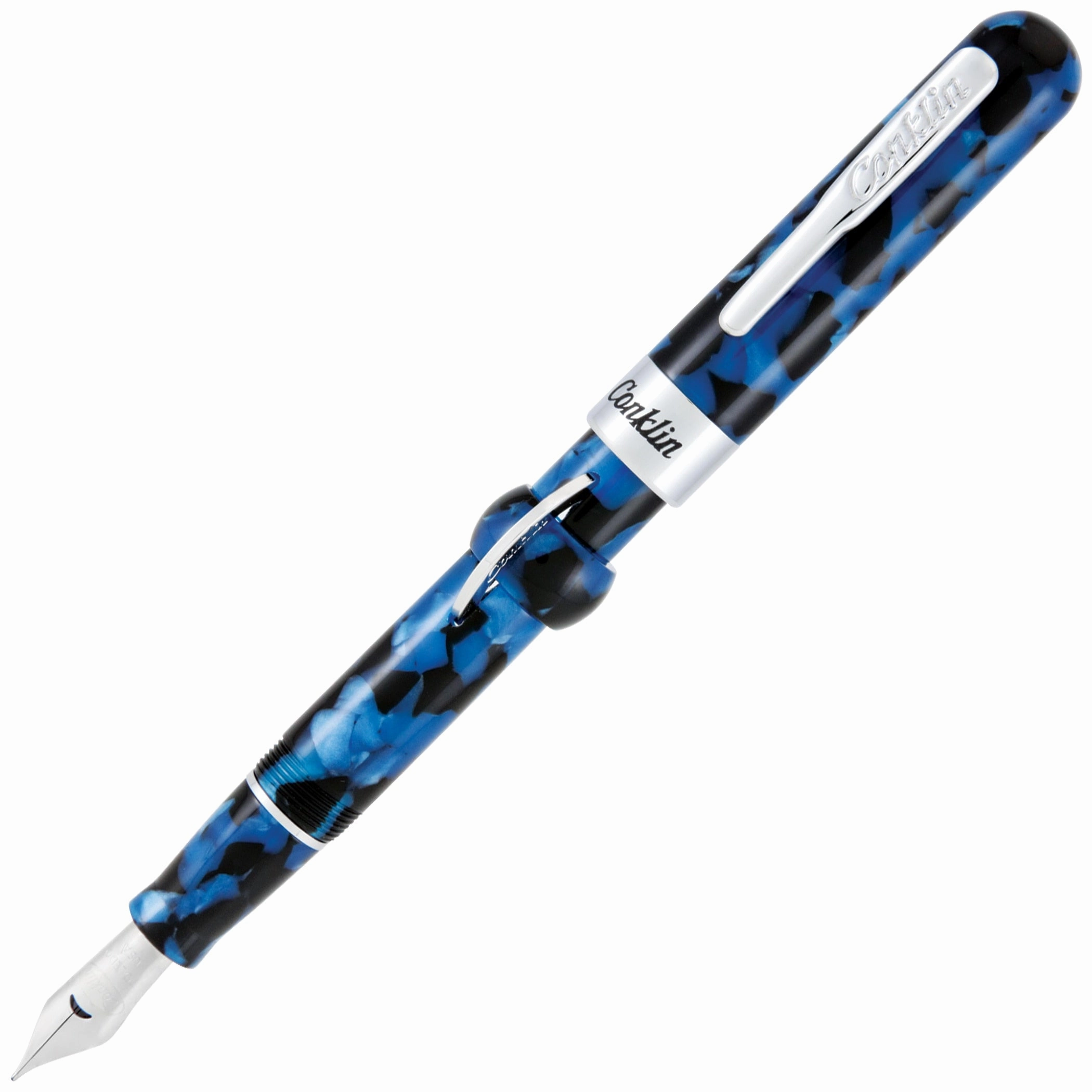 Conklin Mark Twain Crescent Filler Vintage Blue Fountain Pen classic