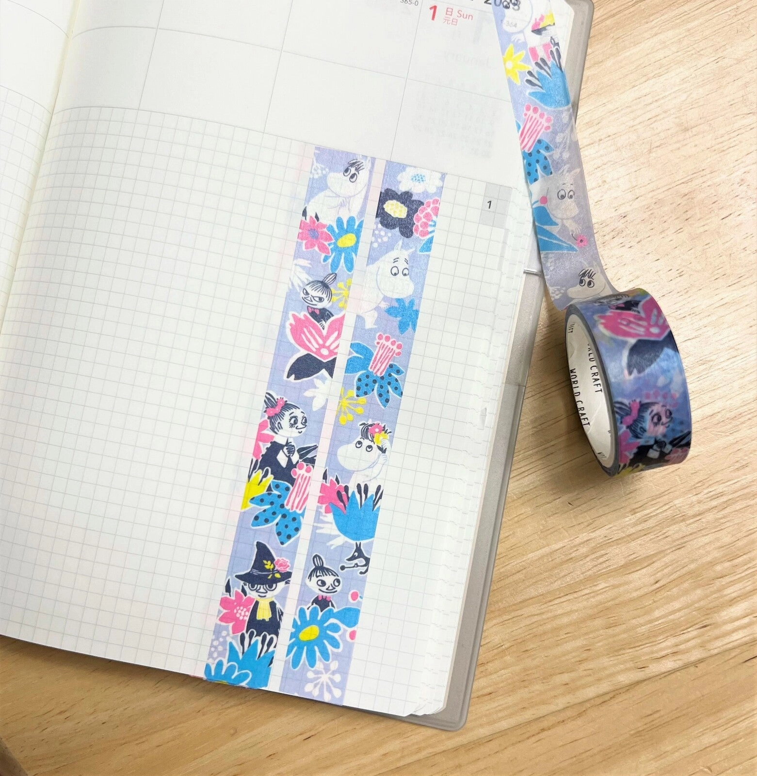 limited bronze Moomin Washi Tape Flower Blue