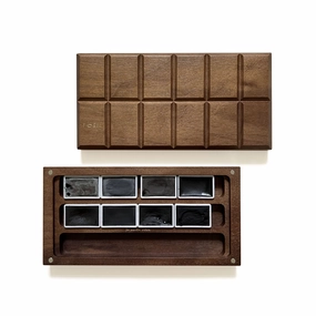 classic The New Black: Handmade Watercolor Paints Set Of 8 In Wooden Box Case, Full Pan 3.2Ml(Greyscale)