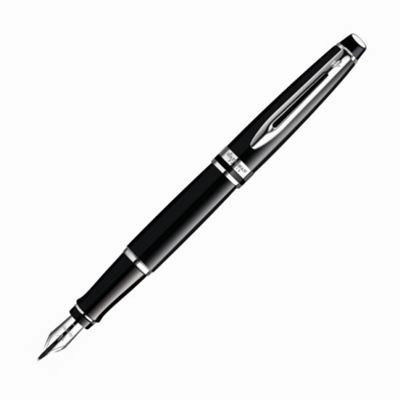Waterman Expert Black Lacquer & Chrome Fountain Pen manual thin
