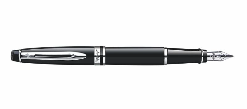Waterman Expert Black Lacquer & Chrome Fountain Pen robust