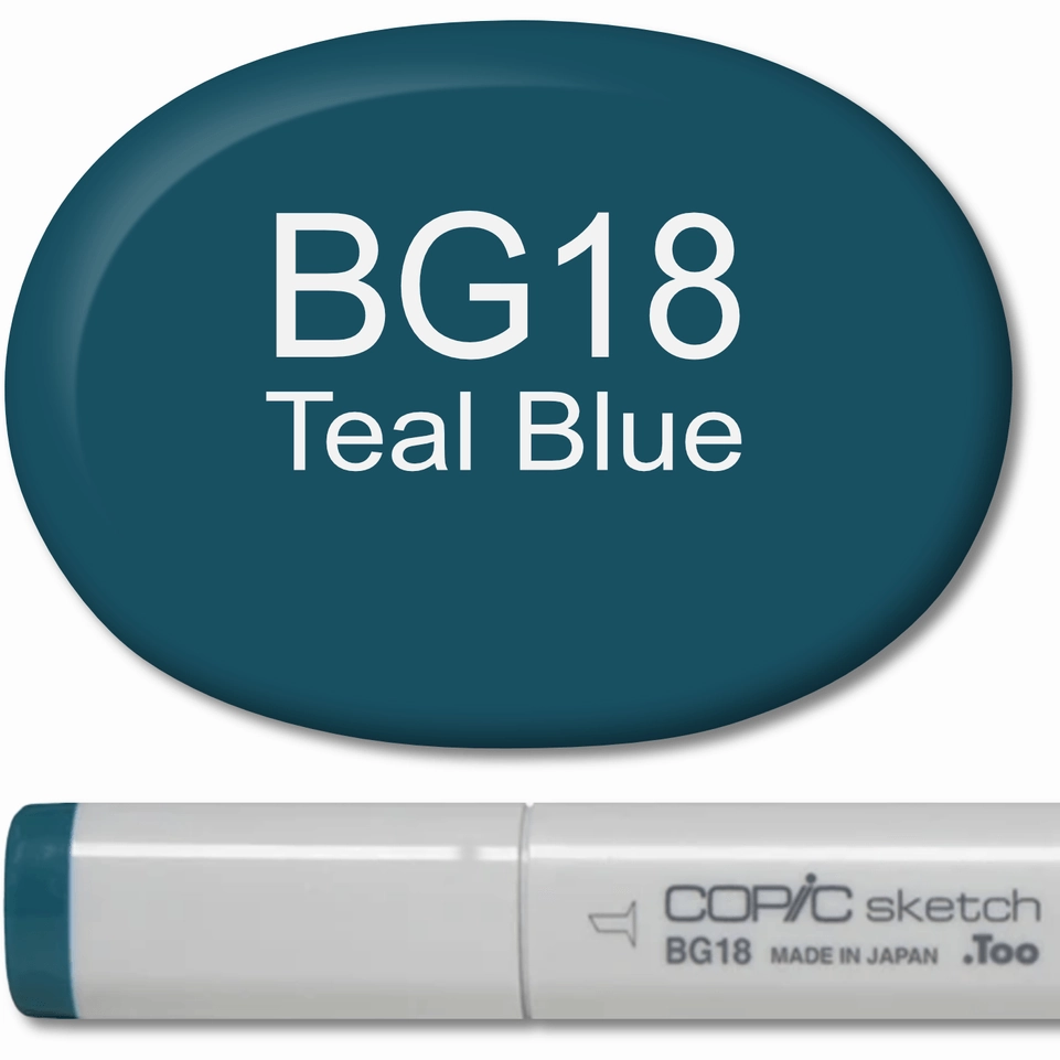 Copic Sketch Marker - Bg18 Teal Blue cotton