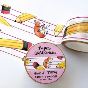 Corgis And Pencils Washi Tape tall