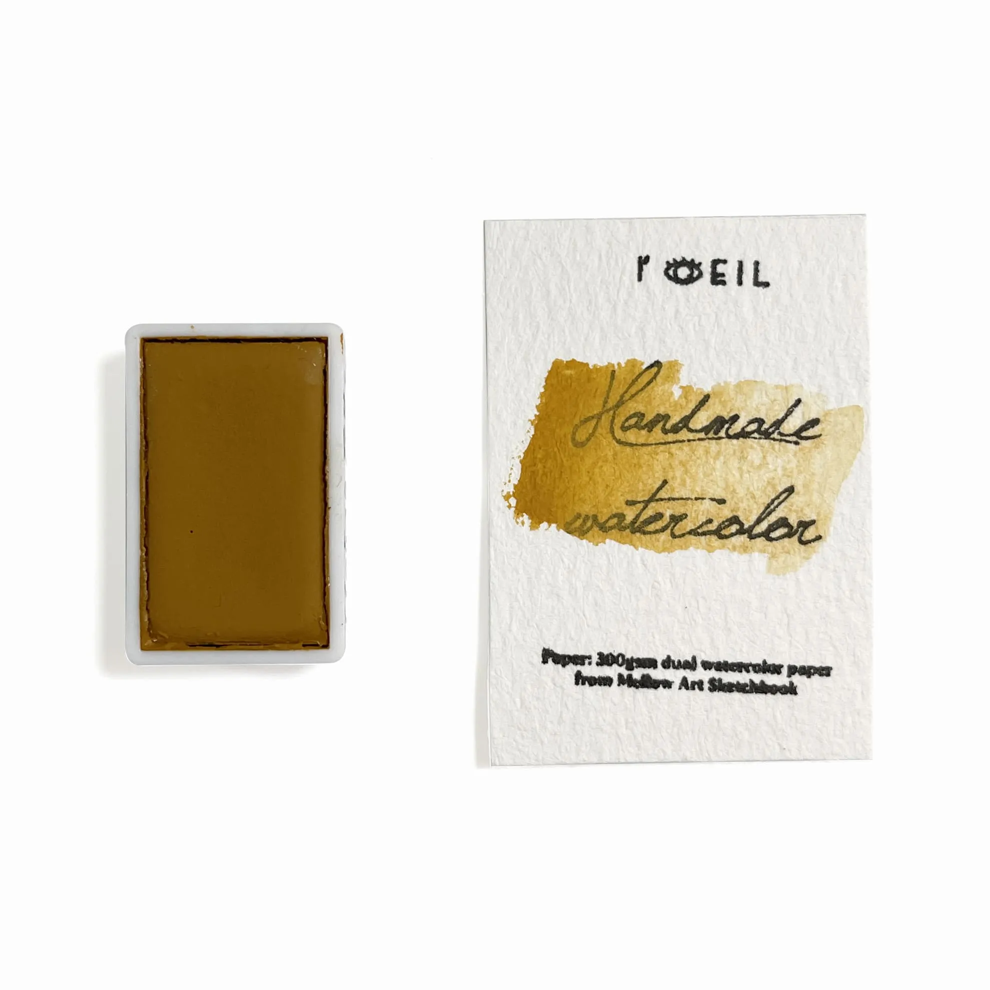 Italian Yellow Ochre Py43 - Artist Grade Handmade Honey Based Watercolor Paint Full Pan 3.2Ml flexible