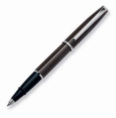Aurora Style Metal Gunmetal Rollerball Pen valuable round