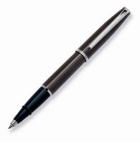 Aurora Style Metal Gunmetal Rollerball Pen valuable round