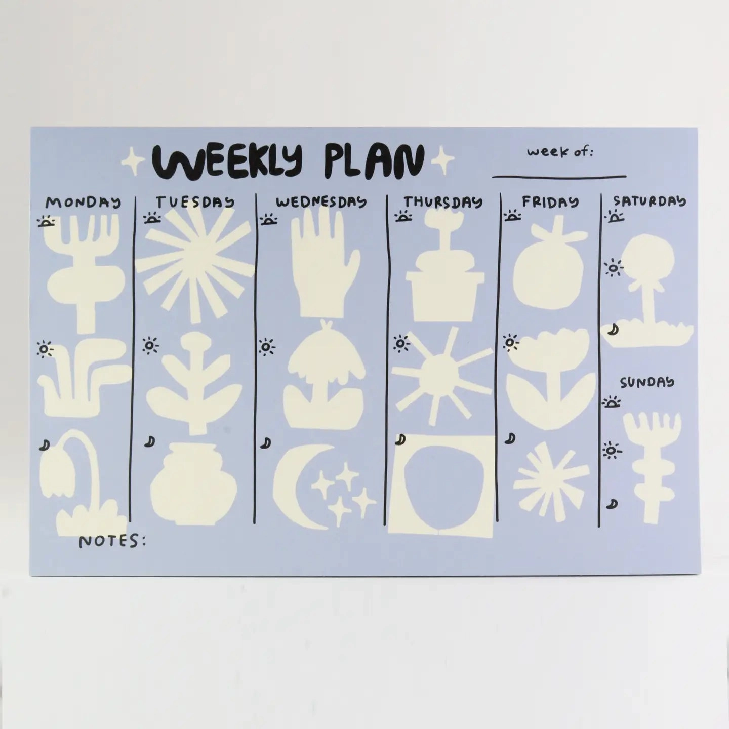 Folk Shapes Desktop Weekly Planner Notepad vintage ceramic
