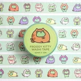 wide Froggy Kitty Washi Tape