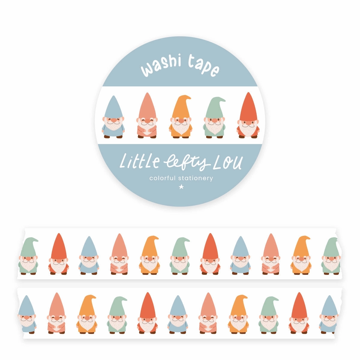 Garden Gnomes Washi Tape quickdry
