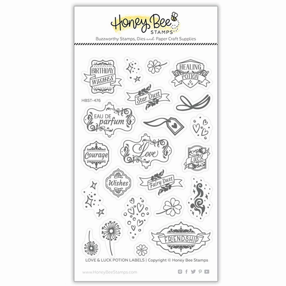 Love & Luck Potion Labels - 4X6 Stamp Set - Retiring essential