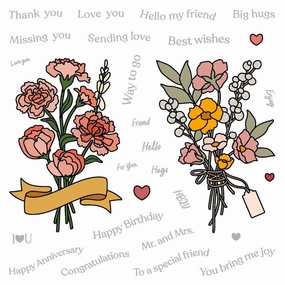 heatproof collectible Simply Stated - 6X6 Stamp Set