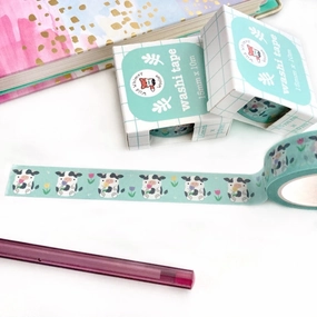 Cow Holding Tulips Washi Tape trendy
