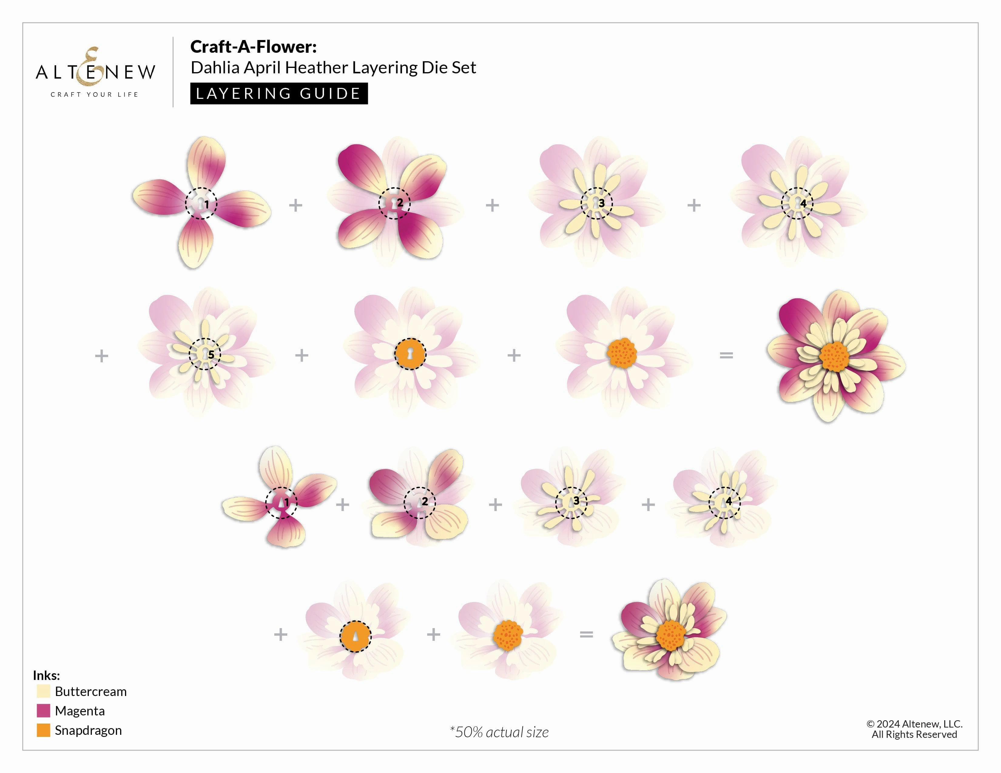 modern biodegradable Craft-A-Flower: Dahlia April Heather Die Set