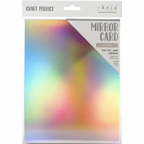 Craft Perfect Mirror Card - 8.5X11 5/Pkg - Holo Waves thin bold