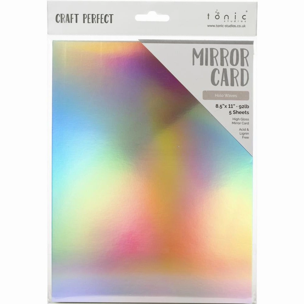 Craft Perfect Mirror Card - 8.5X11 5/Pkg - Holo Waves thin bold