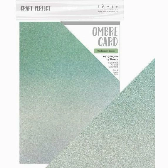 Craft Perfect Ombre Card - Opalescent Green adjustable