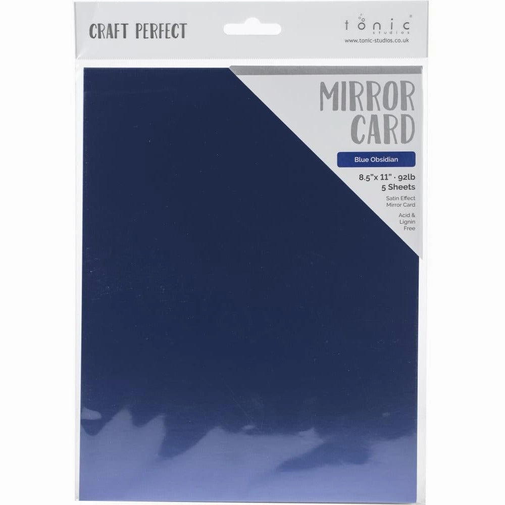 Craft Perfect Satin Mirror Card - 8.5X11 5/Pkg Blue Obsidian large kit