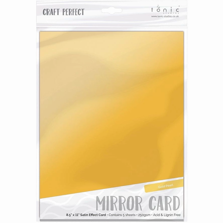 Craft Perfect Satin Mirror Card - 8.5X11 5/Pkg Gold Pearl musthave maxi