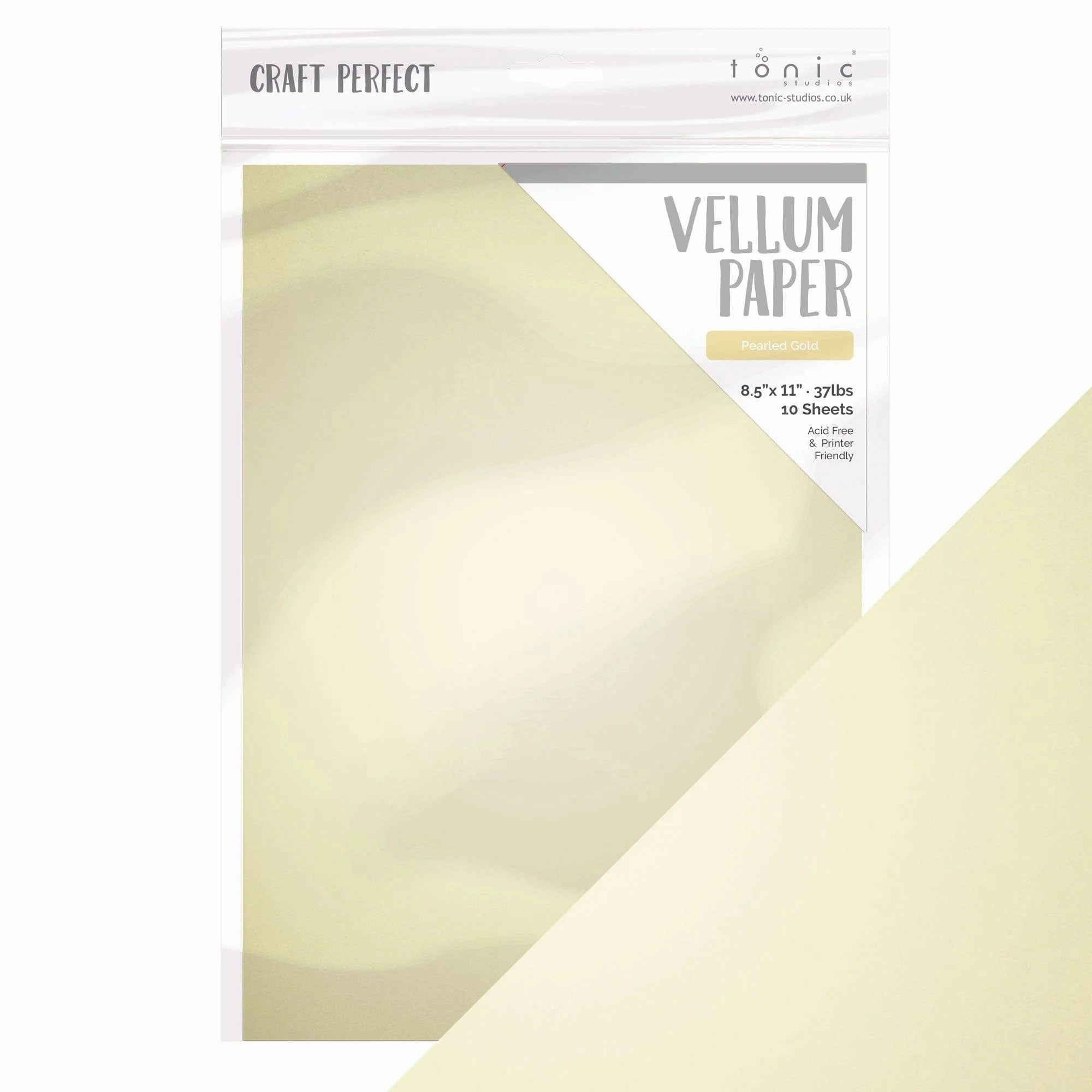 Craft Perfect Vellum Paper - 8.5X11 5/Pkg - Pearled Gold collapsible ergonomic