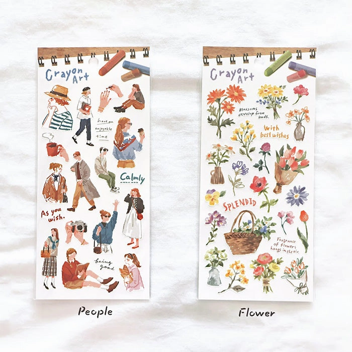 leather Crayon Art Sticker Flower