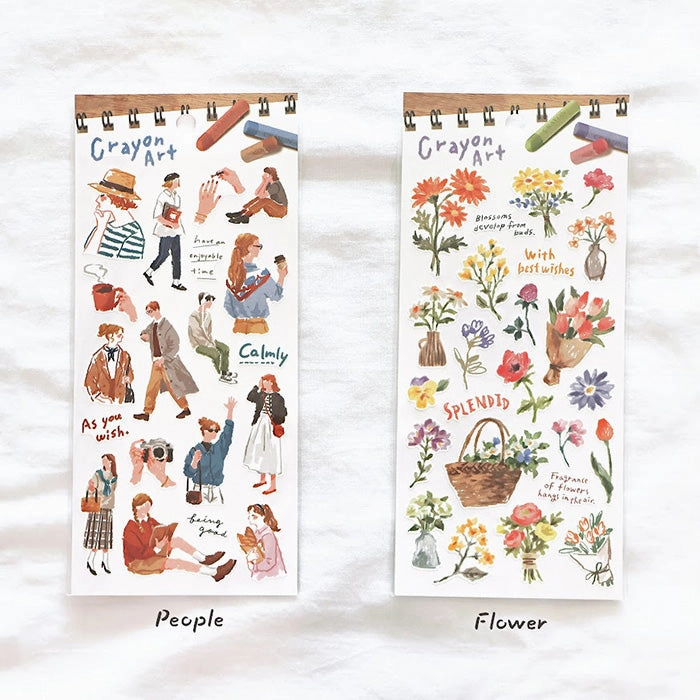 neutral collectible Crayon Art Sticker People