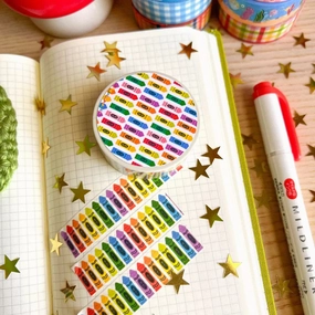 round bright Crayon Washi Tape